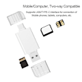 Miniatyrbillede 3 af 5: Usb-c Type C /usb 2.0 til Nm Nano hukommelseskort Tf -sd kortlæser til mobiltelefon &amp, bærbar computer
