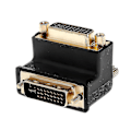 Miniatyrbilde 3 av 5: 90 graders rettvinklet Dvi 24+5 D Dvi-i digital dobbel lenke hann til hunn forlengelsesadapter for Hdtv Lcd-skjerm
