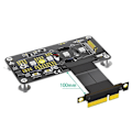 Pikkukuva 2 / 5: 3 in 1 M.2 (NGFF) NVME M-Key SSD PCI-E 4X -jatkokaapeli jäähdytystuulettimella ja automaattisella värinmuutos-LEDillä (10 cm)