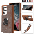 Miniatyrbild 1 av 4: Läder plånboksfodral för Samsung Galaxy S23 Ultra/s23 Plus/s23 med magnetisk ringhållare och kortplats Brown S23 Plus