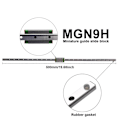 Miniatyrbillede 3 af 5: 9mm Lineær Guide Miniature Skinne MGN9 500mm Lineær Skinne og 1 Stk MGN9H Miniature Skinne Slider