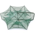 Miniatyrbillede 1 af 5: Sammenklappelig fiskenet Hexagon 6 huller fiskenet reje bur fælde minnow krabbe agn mesh fælde net