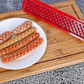 Miniatyrbillede 5 af 5: Hotdog-skæreværktøj - 10 tommer - Rødt-sikkert rustfrit stål