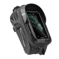 Miniatyrbillede 1 af 5: Cykelrammepose, Vandtæt Cykelpose Med Touchscreen Holder Etui Solskærm Opbevaringspose Med Stærk Krog Loop, Kompatibel 6,4\" (sort)