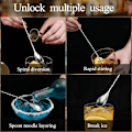 Miniatyrbillede 2 af 8: Cocktail Ske, Rustfrit Stål Bar Teske Lang Skaft Cocktail Shaker Spiral Design Perfekt til Omrøring og Lagdeling af Drikke (Sølv) silver