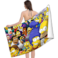 Miniatyrbilde 1 av 4: The Simpsons Mikrofiber Strandhåndklær, The Simpsons Badehåndkle, Mikrofiber Strandhåndkle Super Praktisk Absorberende Strandhåndkle, Reise-The Simpsons-1