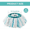 Miniatyrbillede 2 af 5: Sæt med 4 udskiftningshoveder til Leifheit Clean Twist Disc Mop Micro Set, 2-fibersystem til rund gulvmoppe, kompatibel med Leifheit Clean Twist M Mop