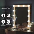 Miniatyrbillede 3 af 3: Led-spejlbelysning, Hollywood-spejlbelysning, makeup-lys til toiletbordsspejl med 2 dæmpbare pærer, badeværelsesspejlamper, 1 stk., hvid