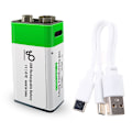 Miniatyrbillede 1 af 5: 9v Li-ion Genopladeligt Batteri 650mah Type-c Usb Lithium Li Ion 9v Batterier