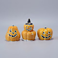Miniatyrbilde 3 av 3: 3 stk Halloween-pynt Syntetisk harpiks Gresskar Ornament Skrivebordsdekorasjon Mini Skulptur Håndverk (gul)