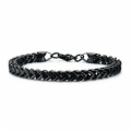 Miniatyrbillede 1 af 3: Herre Forgyldt Rustfrit Stål Kæde Armbånd Titanium Legering Sildebens Armbånd Black