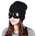 Miniatyrbilde 2 av 3: Vinterstrikket lue varm lue Skull Cap Stretchy Knit Slouchy (grå)