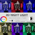 Miniatyrbillede 2 af 4: Harry & Styles 3d Illusion Lampe 16 Farver Skiftende Rgb Sengelampe Med Fjernbetjening Og Berøringssensor Til Fans Fødselsdagsgave