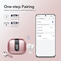 Pikkukuva 4 / 6: Langattomat kuulokkeet, tummanharmaat langattomat nappikuulokkeet Bluetooth-kuulokkeet mikrofonilla, 40 tunnin toistoaika kosketusohjaus Ipx7 vedenpitävät juoksukuulokkeet