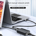 Miniatyrbillede 2 af 5: Mini 2-Port Desktop 1000 Mbps Netværks Switch Rj45 Lan Ethernet Switcher Med Usb-Kabel Til Desktop Pc 2-Vejs Delingsadapter Hub - Netværks Switches