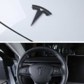Pikkukuva 4 / 5: 3x Mattamusta T-Logon Huppu, Ohjauspyörä ja Takaluukku -merkki Tesla Model Y:lle