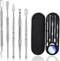 Vax Skulpteringsverktyg Dab Rostfritt Stål Set med Metallfodral för Smycken, Skulptering, Modellering, Skrapning Mini 5 st (Silver)