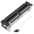 Miniatyrbillede 1 af 5: Netværksværktøjssæt 12 porte Cat6 patchpanel Rj45 netværksvægmontering rack med overfladevægmontering B