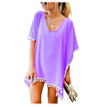 Miniatyrbillede 1 af 3: Wekity Dame Hæklet Chiffon Kvast Badetøj Strand Bikini Cover Ups Til Badetøj (wrt006)