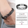 Miniatyrbild 1 av 4: Till min son Armband, Love You Forever Flätad Läderarmband Herrar Flätad Läderknut Armband