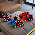 Pikkukuva 3 / 3: Spiderman LED-lenkkarit lapsille, glitterlenkkarit, liukumattomat, pehmeäpohjainen red 33 yards (inner length 20.3cm)