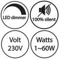 Pikkukuva 4 / 4: LED-himmennin (johto) - 1-60 W - Jatkuvasti säädettävä intensiteetti