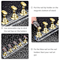 Miniatyrbillede 3 af 5: 4 sæt akryl negle display stand negle tip holder magnetisk negle praksis stand fingernegl diy negle kunst stand til falske negle tip manicure værktøj (sort,