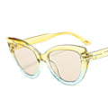 Miniatyrbillede 1 af 5: Wekity Cateye Solbriller til kvinder - Fashion Spejlede Linser Metal Stel