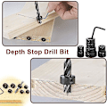 Miniatyrbillede 3 af 5: Bor Dybde Stop 8 Stk Dybde Stop Bor Bit Positioner Ring Krave Ring Positioner Med Hex Nøgle Til Bor Bits Konsekvent Boring-3-16mm
