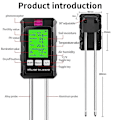 Miniatyrbilde 5 av 5: 6-i-1 Jordtester LCD Jordmålingsenhet Tester PH-verdi Temperatur Lys Fuktighet js