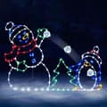 Animert Julelys Snøballkamp Rammedekorasjon Glødende Snømann & Pingvin