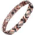 Miniatyrbillede 1 af 2: Kobber Magnetiske Armbånd Til Kvinder Gigt Smerter Ref~3500 Gauss Magnet Armbånd~effektiv Terapi Til Rsi&karpaltunnelsyndrom~100% Rent Kobber Krystal