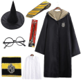 Miniatyrbilde 1 av 5: 7 stk/sett for magisk trollmann fancy dress kappe kappe Hogwarts skolekostyme 7Pcs Yellow Aldut M