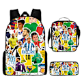 Pikkukuva 1 / 4: 3 kpl/setti jalkapallo tähti reppu opiskelija koululaukku 5 backpack
