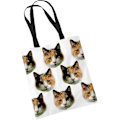 Pikkukuva 1 / 3: Kissa-aiheinen kangaskassi - Calico Cat -ostoskassit lahjoiksi