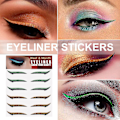 Pikkukuva 5 / 5: Itsekiinnittyvä eyeliner-tarra, kaksoisluomitarra, lavastemeikki, silmämeikkit pegatinas, violetti + kulta