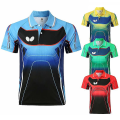 Miniatyrbilde 1 av 4: Tennis Badminton Bordtennis Jersey Herre- og Dame Kortærmet Sommer Revers T-shirt yellow XL(Man)