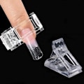 Miniatyrbild 1 av 5: 10 st Nageltipsklämmor för snabb byggande gel, Transparenta plastnagelsklämmor för gelnagelförlängning UV LED Builder DIY Manikyrklämma Set