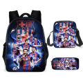 Miniatyrbilde 1 av 4: 3 stk/sett fotballstjerne Lionel Messi ryggsekk student skolesekk Y backpack
