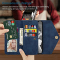 Miniatyrbild 2 av 4: Läder Crossbody Axelrem Dragkedja Plånbok Kompatibel Samsung Galaxy S23 Ultra/s23 Plus/s23 Med Kortfack Blue S23