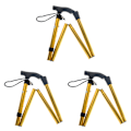 Miniatyrbillede 1 af 2: 3 stk. Skridsikker Justerbar Højde Aluminium Legering Foldbar Vandrestok Cane Rejse Krykke Alpenstock (gylden)