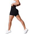 Miniatyrbild 3 av 3: Nvgtn Spandex Seamless Shorts: Mjuka träningstights för kvinnor, träningskläder, yogabyxor, gymkläder, atletisk prestanda, bekväm passform, kvalitetsdesign,