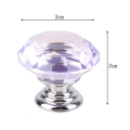 Miniatyrbillede 5 af 5: 10 stk. 30mm glas skabsknapper krystal diamantform greb til skuffer kommode skab køkken, lilla