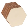 Miniatyrbillede 3 af 3: Ornament Håndværk Hexagon Træstykker Blanke Træskiver Ubehandlede Træ Mosaik Flise Træ Udskæring Former Håndværk