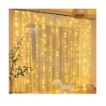 Miniatyrbillede 2 af 5: Led lysgardin, Usb lyskæde gardin, 8 tilstande med fjernbetjening, lyskæde til soveværelse, indendørs udendørs dekoration, fest bryllup jul B