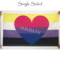 Miniatyrbillede 1 af 5: Alle størrelser Non-binær Biseksuel Combo Pride Flag og Banner Polyester Trykt Regnbue LGBT Enkelt Dobbelt Flag
