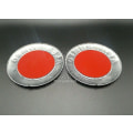 Miniatyrbilde 3 av 5: 2x 74mm Alfa Romeo Emblem Badges Svart Sølv Gt 147 159 Mito Giulietta Panser