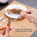 Miniatyrbillede 2 af 5: Seafood-værktøjssæt, rustfrit stål krabbeben-knækker og gafler nøddeknækker-sæt skaldyrsskaller 12 stk.