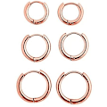 Miniatyrbilde 2 av 5: Brand X Hoop Ørepynt Kirurgisk Rustfritt Stål 8 Mm 10 Mm 12 Mm Rose Gold-8/10/12mm