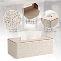 Miniatyrbild 4 av 5: Servetthållare i PU-läder, rektangulär servetthållare för Kleenex-box Linen Platinum
